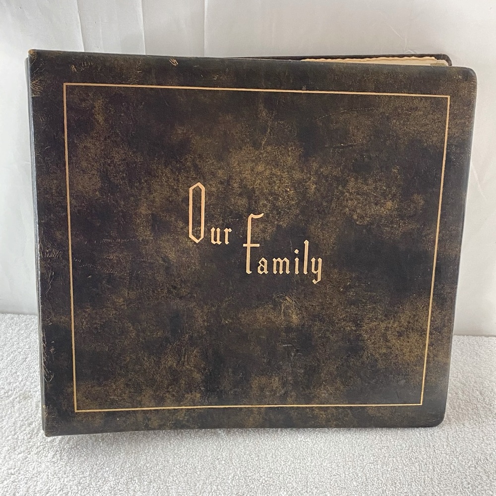 Vintage 1960’s Top Grain Cow Hide Family Photo Album